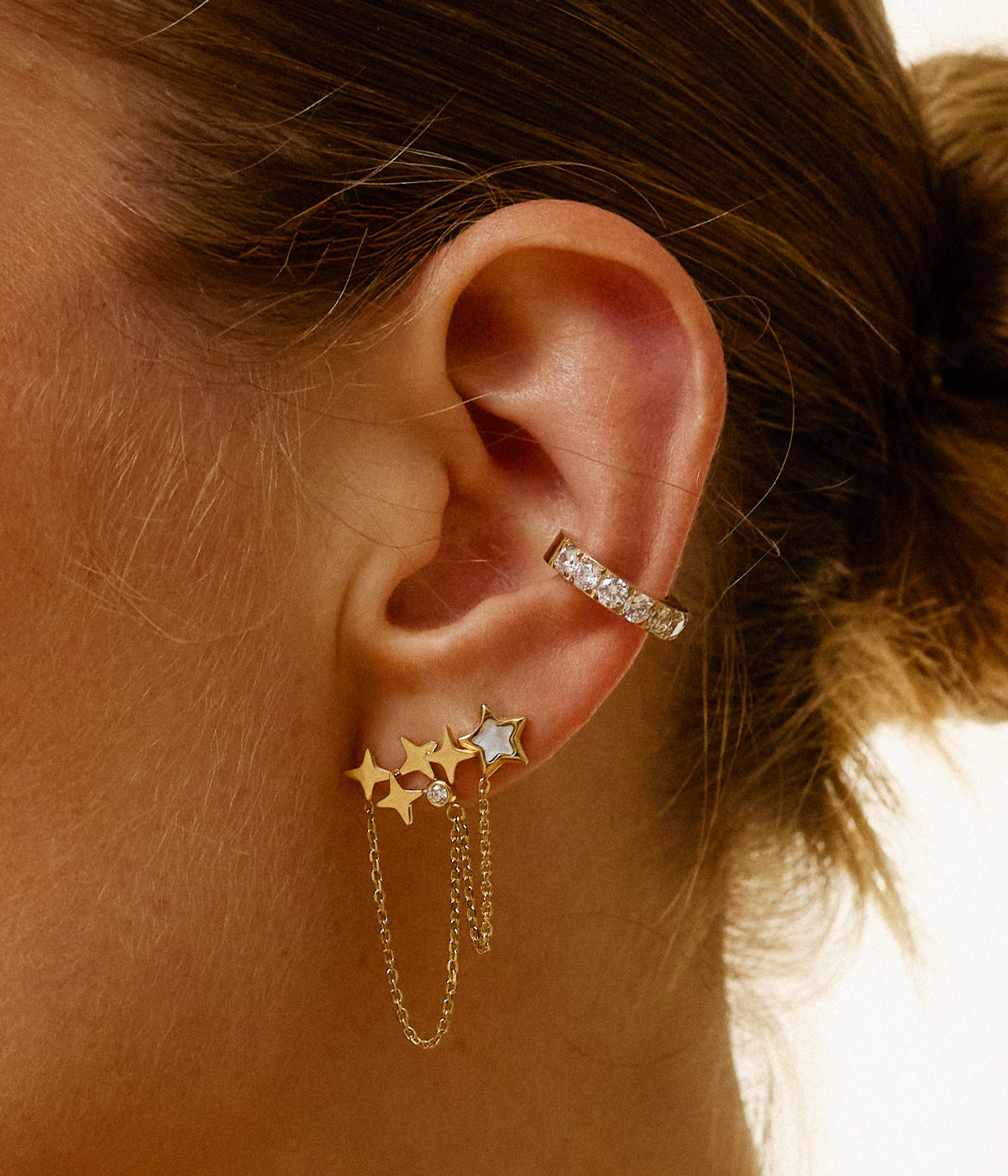 Boucles d'oreilles Pistis (Acier doré)