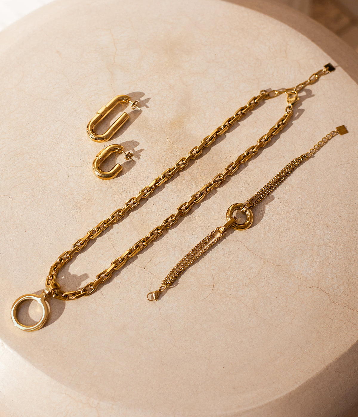 Boucles d'oreilles Lafra (Acier doré)