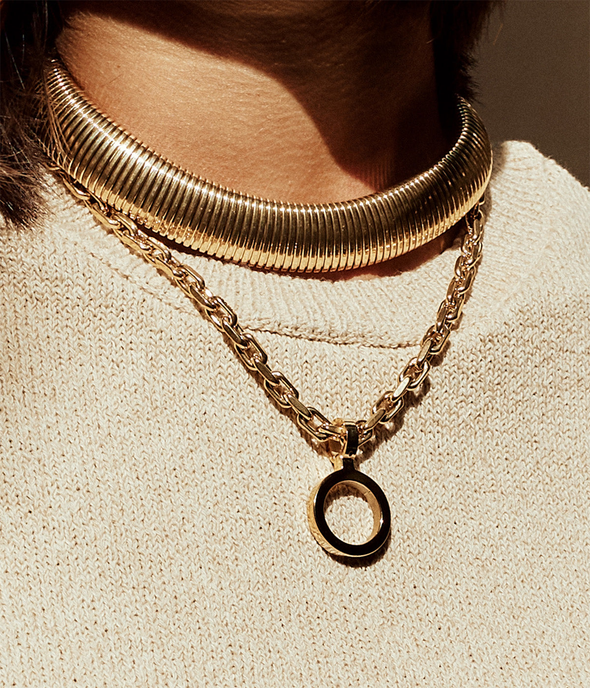 Collier Jonc Lucide (Acier doré)