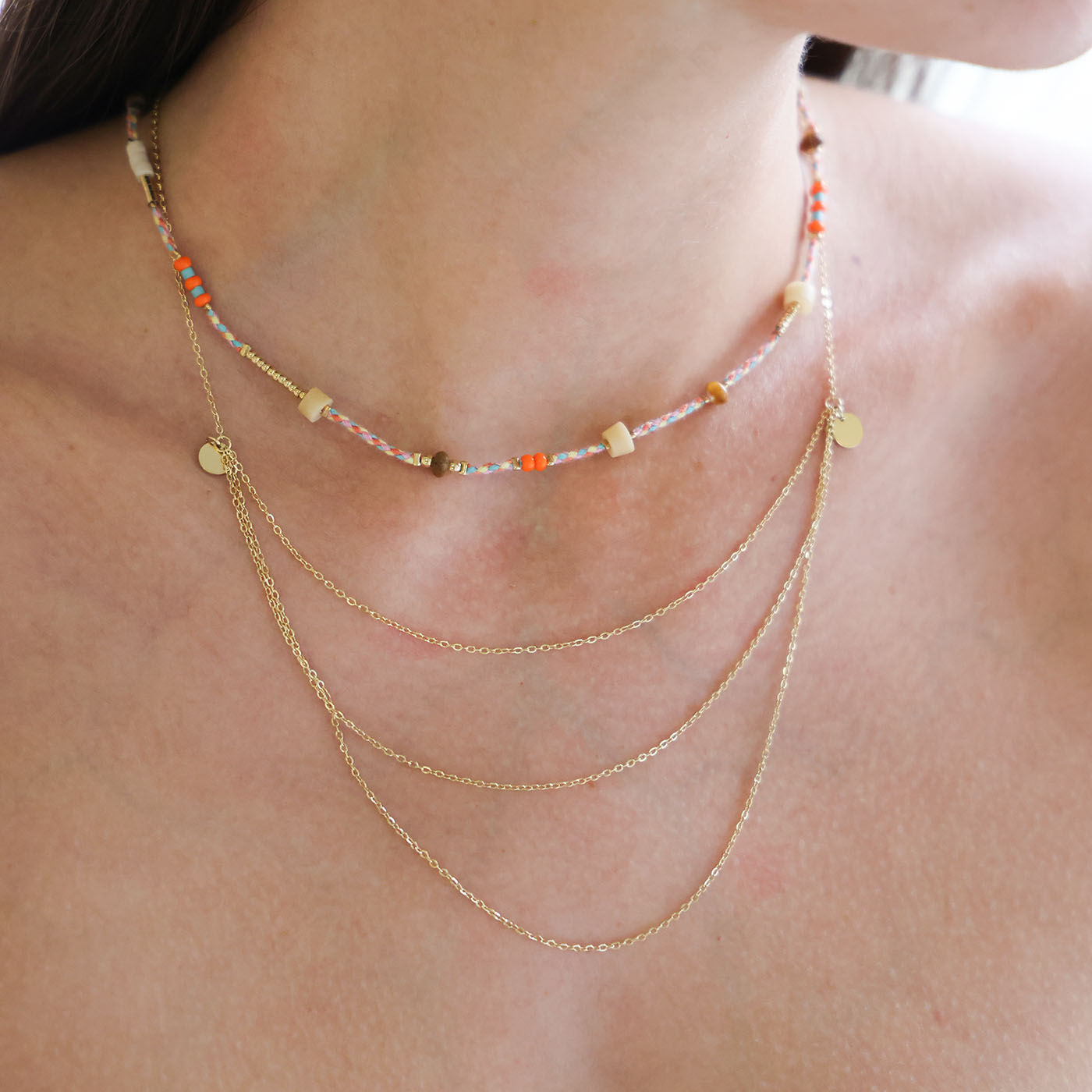 Collier Cascada (Acier doré)