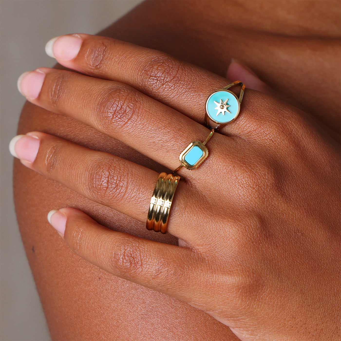 Bague Sun (Acier doré)