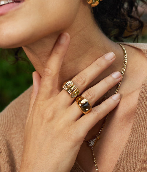 Bague Eikon (Acier doré)