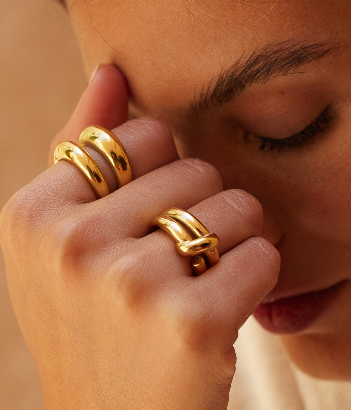 Bague Salazar (Acier doré)