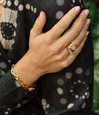 Bague Barrette (Acier doré)