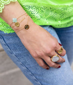 Bague Button (Acier doré)