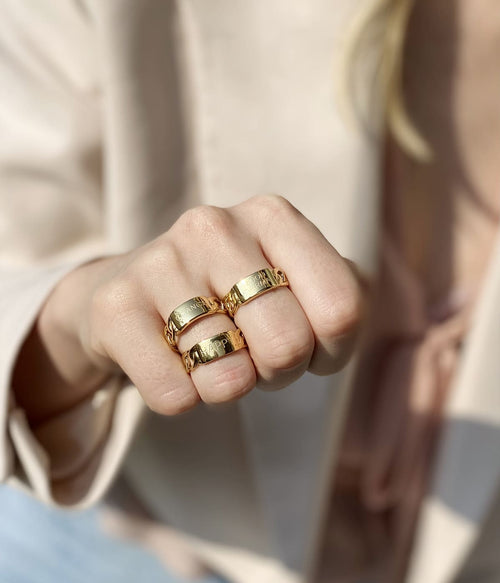 Bague Caso (Acier doré)