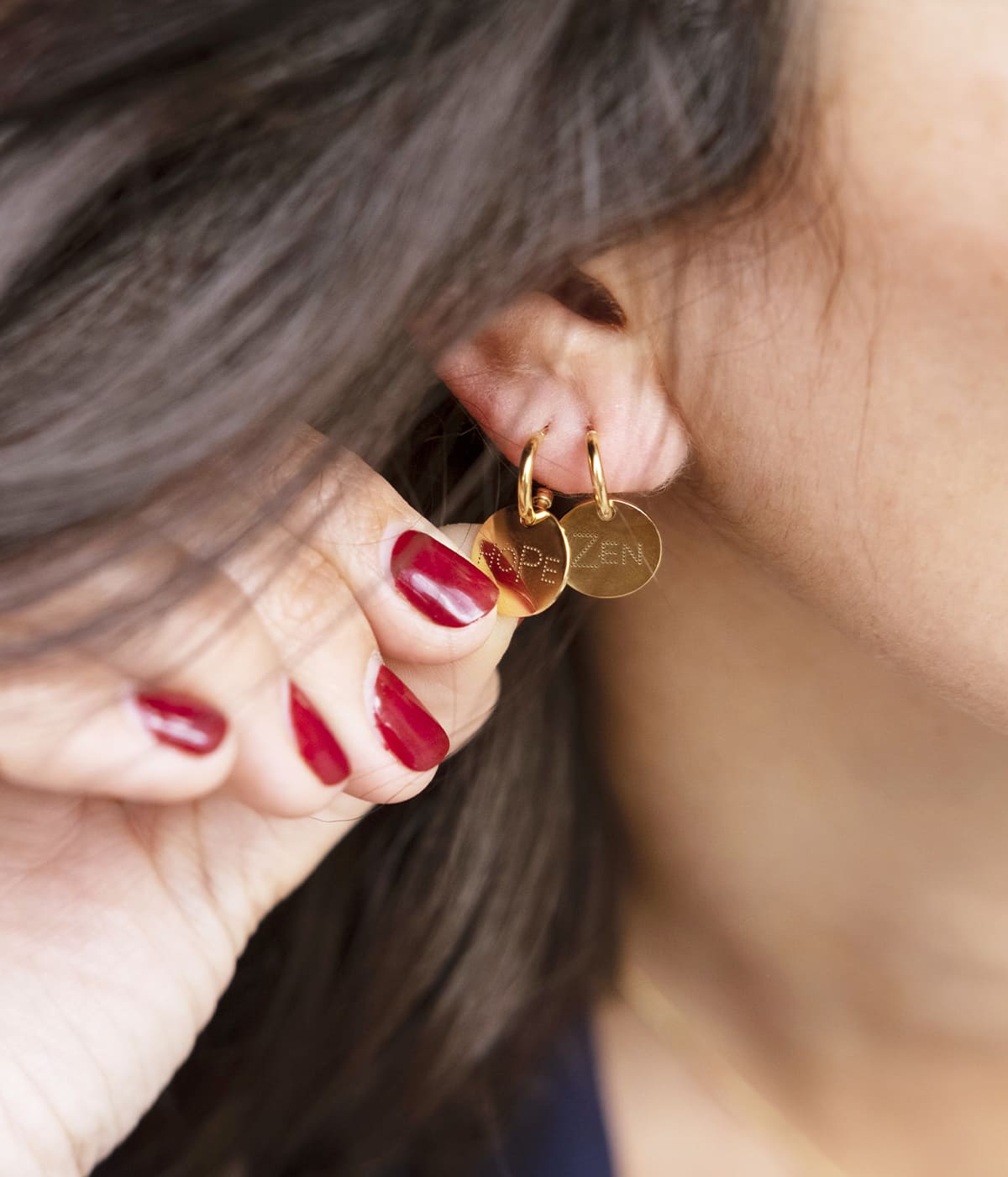 Boucles d'oreilles Hope & Zen (Acier doré)