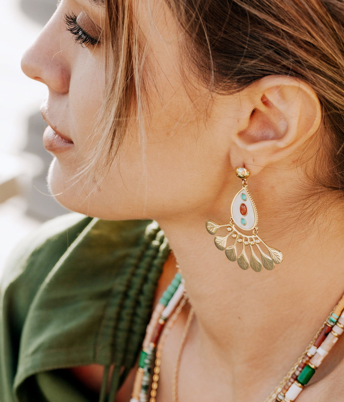 Boucles d'oreilles Maya (Acier doré)