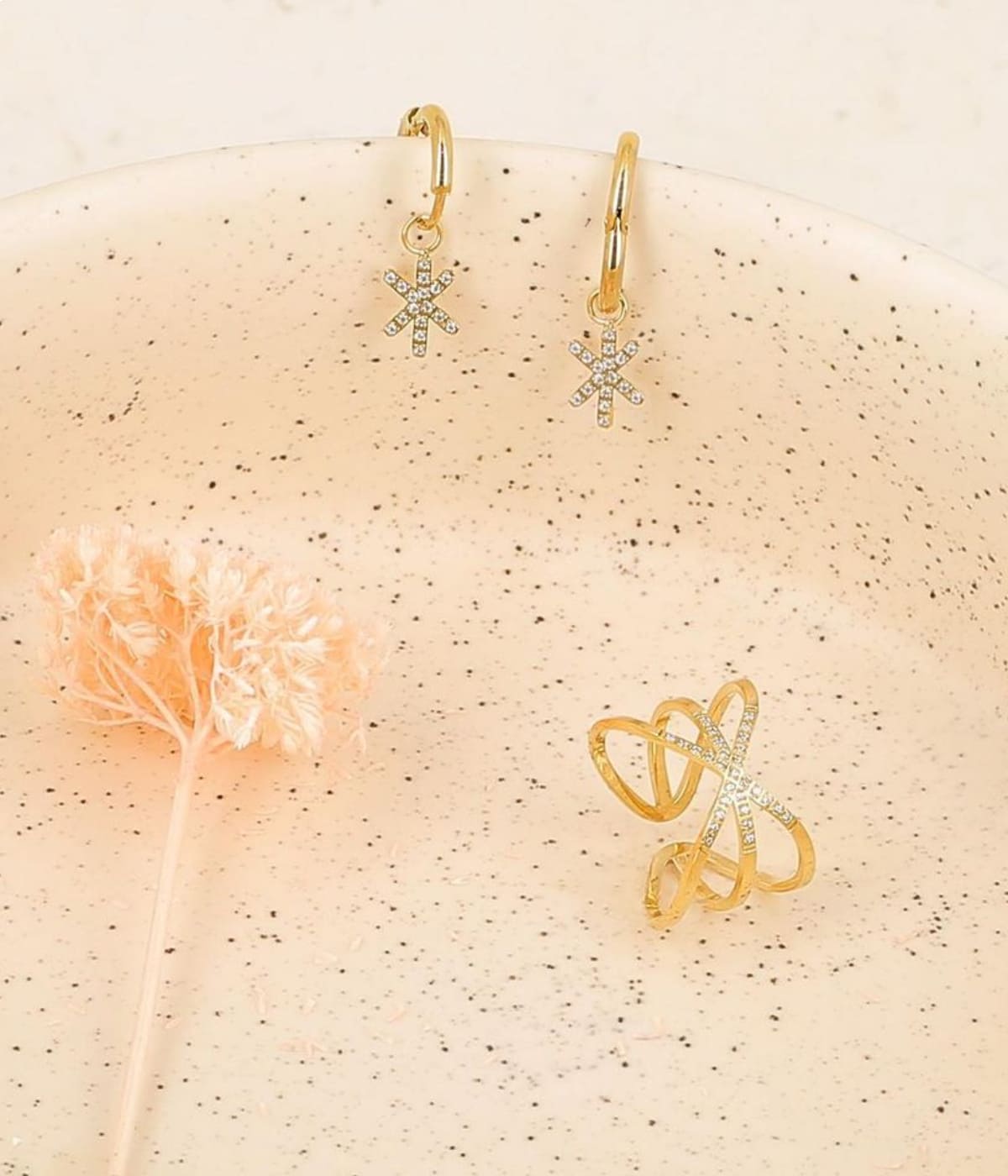 Boucles d'oreilles #OCTOBREROSE (Acier doré)