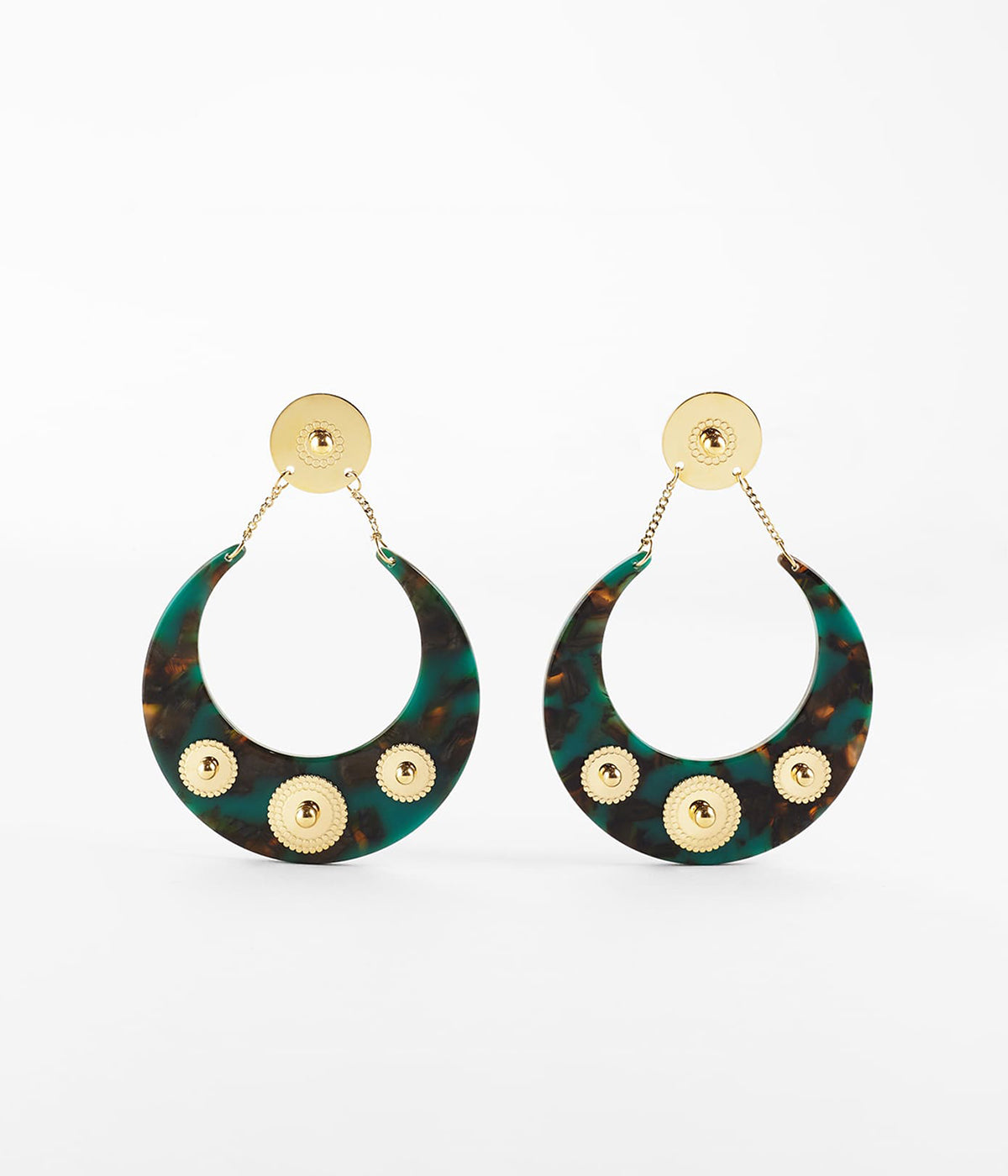 Boucles d'oreilles Pretresse (Acier doré)