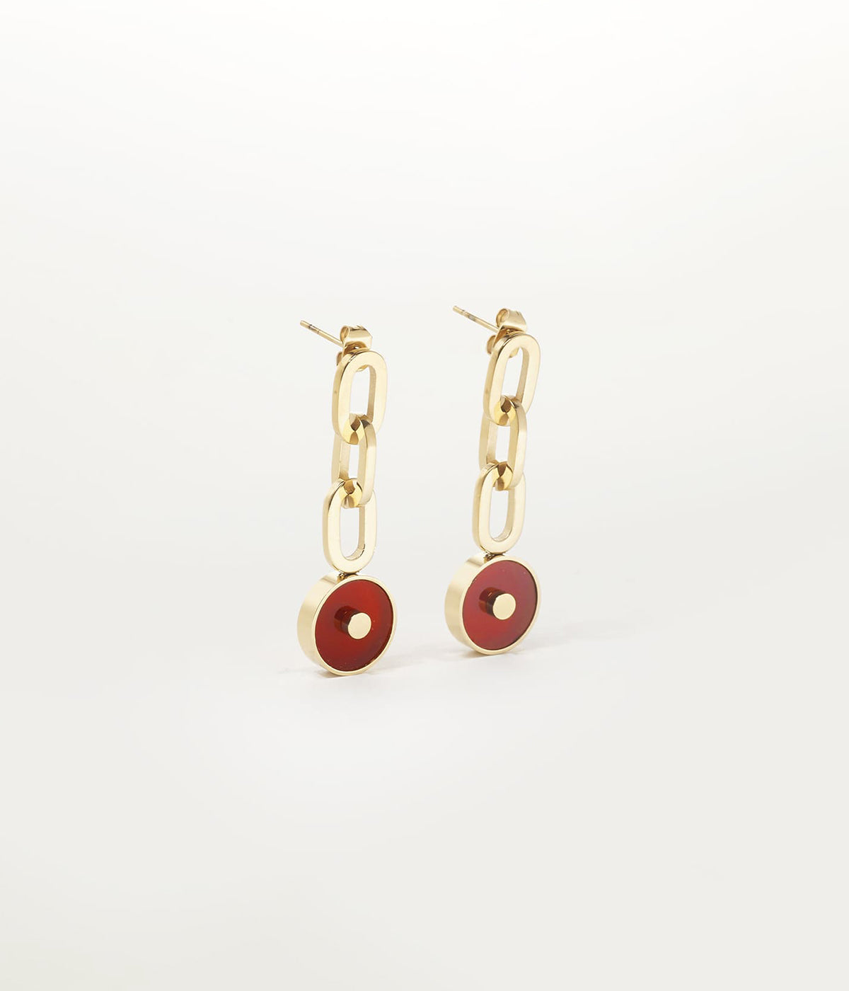 Boucles d'oreilles Rolling (Acier doré)