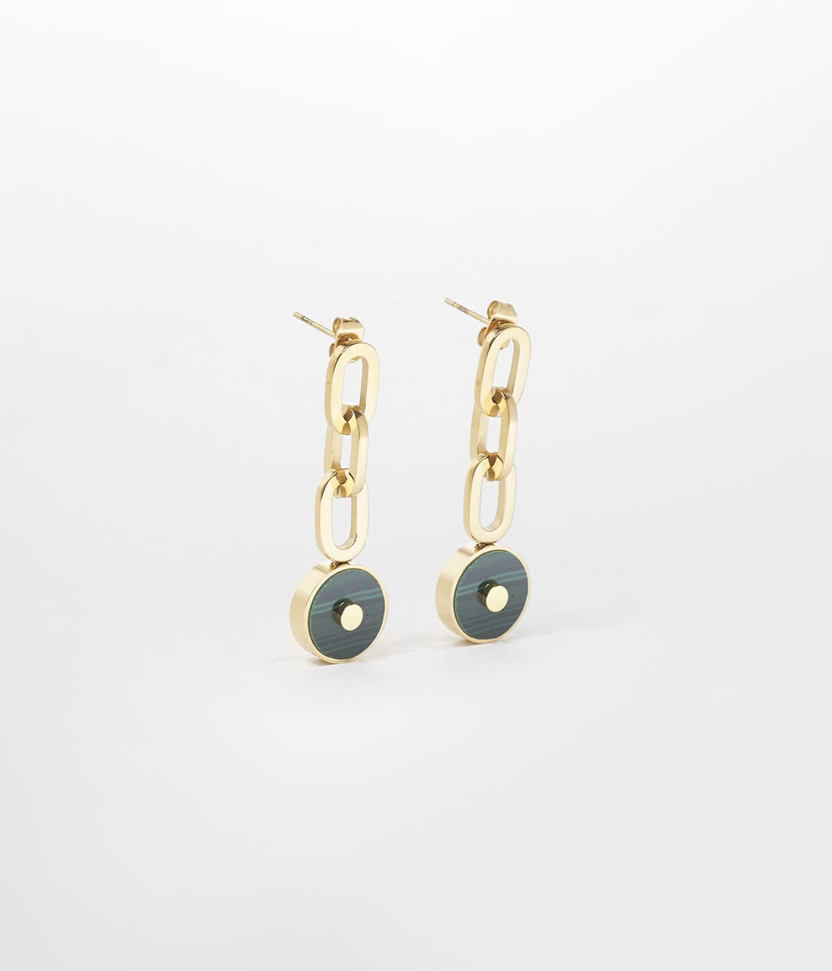 Boucles d'oreilles Rolling (Acier doré)