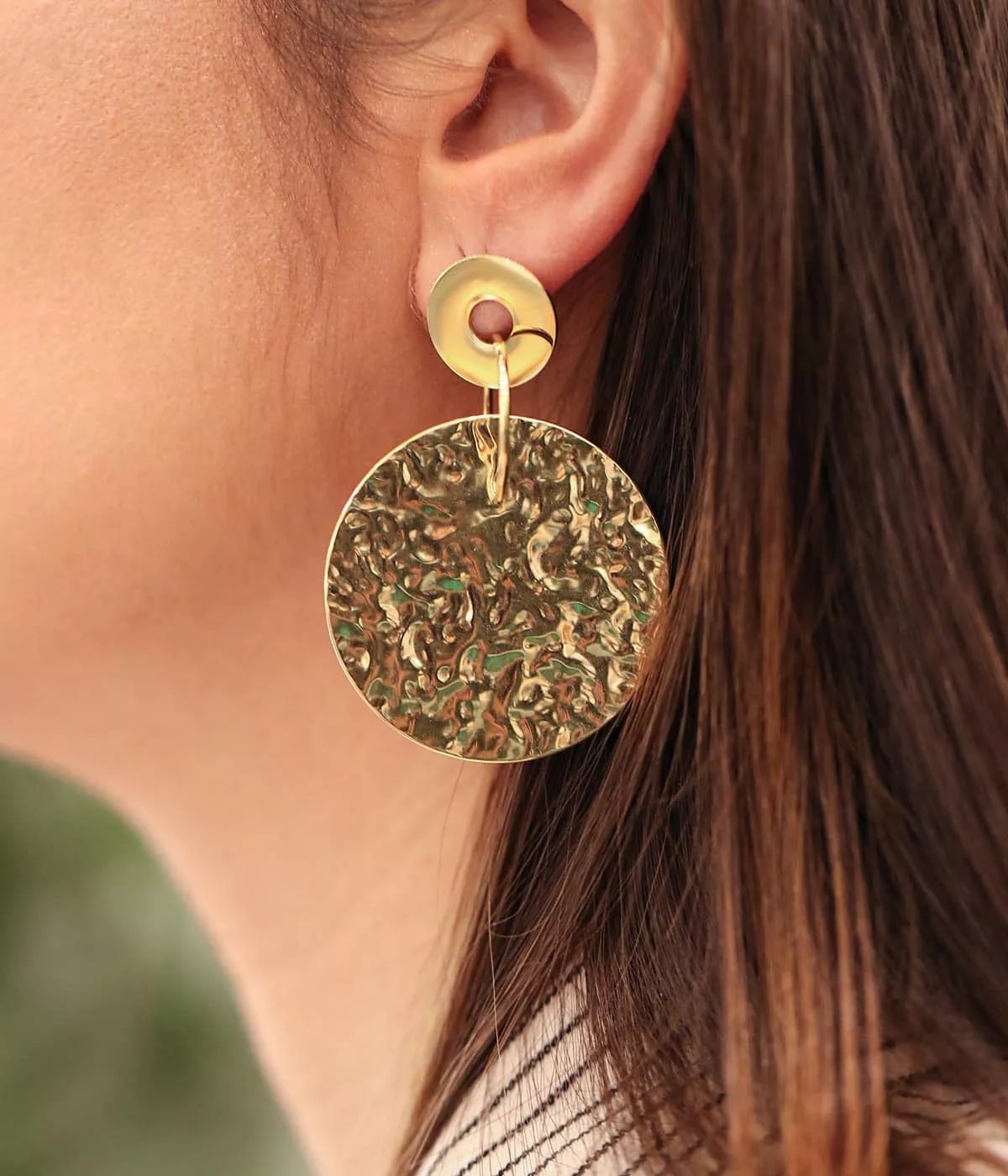 Boucles d’oreilles Soulages (Acier doré)