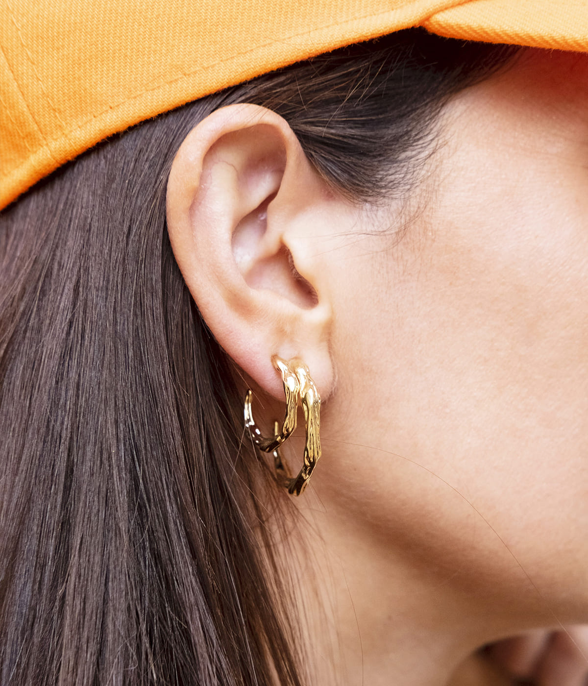 Boucles d'oreilles Suna (Acier doré)