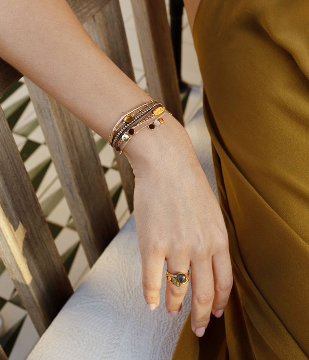 Bracelet Cachou (Acier doré)